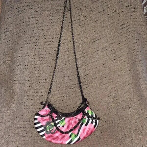Y2K-LE SPORTSAC X OC-TIJUANA ROSE-Hobo-Complete-2 Straps/Hang Charm-Near Mint